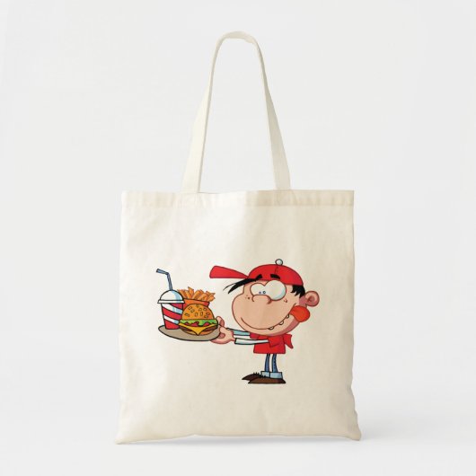 Grappig Kind Fastfood Lover Burger, Friet en Drink Tote Bag (Voorkant)