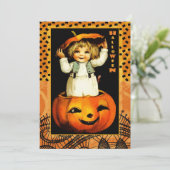 Grappig  Kind Halloween Party Kaart (Staand voorkant)