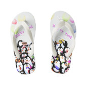 Grappig Kind Teenslippers met Happy Penguins Party (Voetbed)