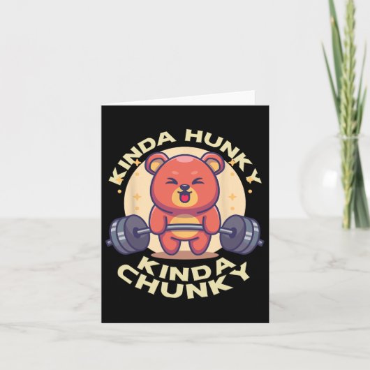 Grappig Kinda Chunky Kinda Hunky Bodybuilding Gym  Kaart (Voorkant)
