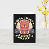 Grappig Kinda Chunky Kinda Hunky Bodybuilding Gym  Kaart (Gele Bloem)