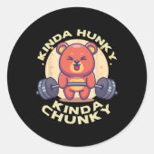Grappig Kinda Chunky Kinda Hunky Bodybuilding Gym  Ronde Sticker (Voorkant)