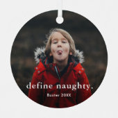 Grappig Kinder Familie 2 Foto Kerstmis Metalen Ornament (Voorkant)