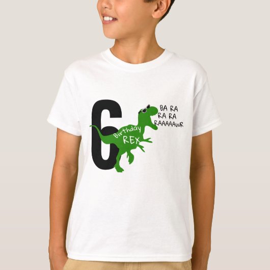 Grappig Kinder gepersonaliseerde verjaardag dinosa T-shirt (Voorkant)