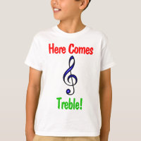 Grappig Kinder muziek T-shirt: Here Comes Treble