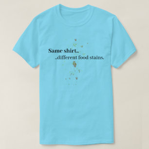 Grappig kinder shirt met voedselvlekken, rommelige