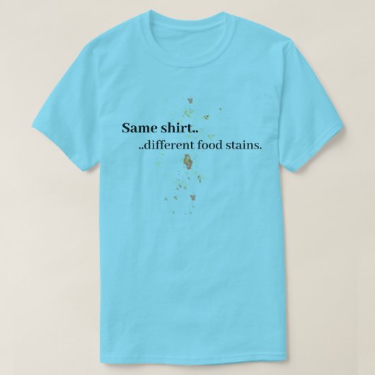 Grappig kinder shirt met voedselvlekken, rommelige (Design voorkant)