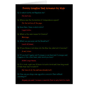 Grappig Kinder Test Answers Kaart om een glimlach