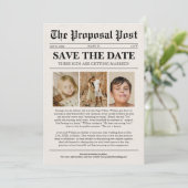 Grappig Kinder trouwkrant Save the Date Kaart (Staand voorkant)