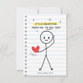 Grappig Kinder Valentijnsdag Stick Figuur Humor ka Kaart