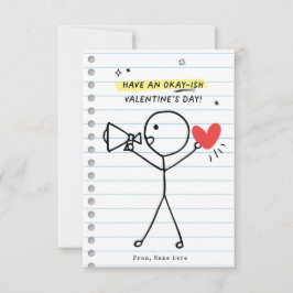 Grappig Kinder Valentijnsdag Stick Figuur Humor ka Kaart