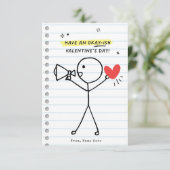 Grappig Kinder Valentijnsdag Stick Figuur Humor ka Kaart (Staand voorkant)