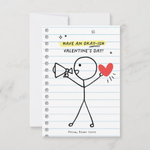Grappig Kinder Valentijnsdag Stick Figuur Humor ka Kaart