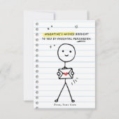 Grappig Kinder Valentijnsdag Stick Figuur Humor ka Kaart (Voorkant)