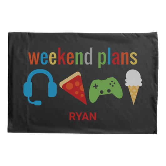 Grappig Kinder Weekend Plans Gamer Video Game Boys Kussensloop (Achterkant)