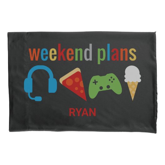 Grappig Kinder Weekend Plans Gamer Video Game Boys Kussensloop (Voorkant)