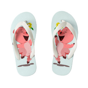 Grappig Kinderen Teenslippers met Happy Pig