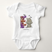 Grappig Kindgewikkeld Mummie Baby Oranje ID683 Romper (Voorkant)