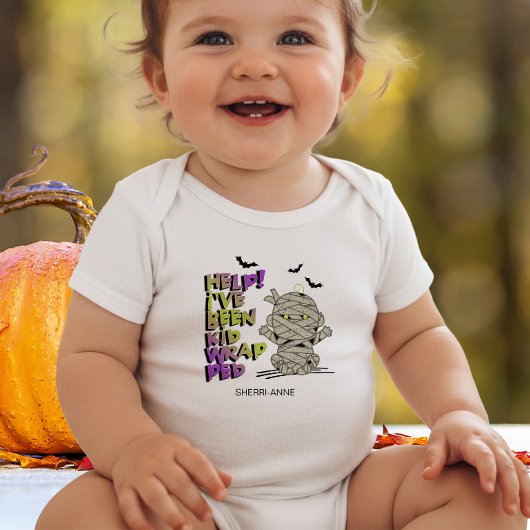 Grappig Kindgewikkeld Mumy Baby Groen ID683 Romper