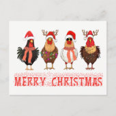 Grappig Kip Boerderij Boer Land Kerst Uitnodiging Briefkaart (Voorkant)