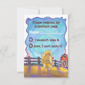 Grappig Kip Feestcentrum RSVP Kaartje (Achterkant)