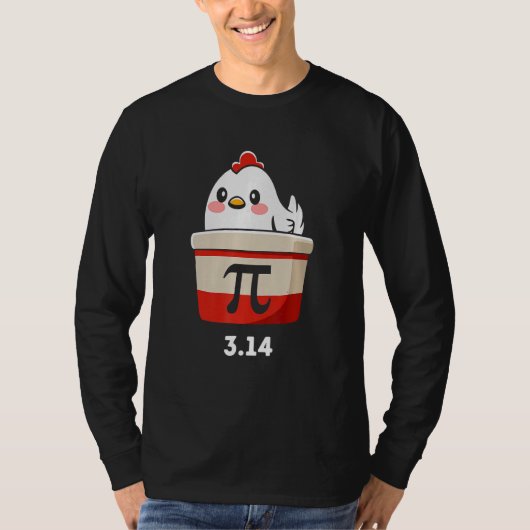 Grappig Kip Pot Pi Shirt Dag Taart Wiskunde Liefhe (Voorkant)