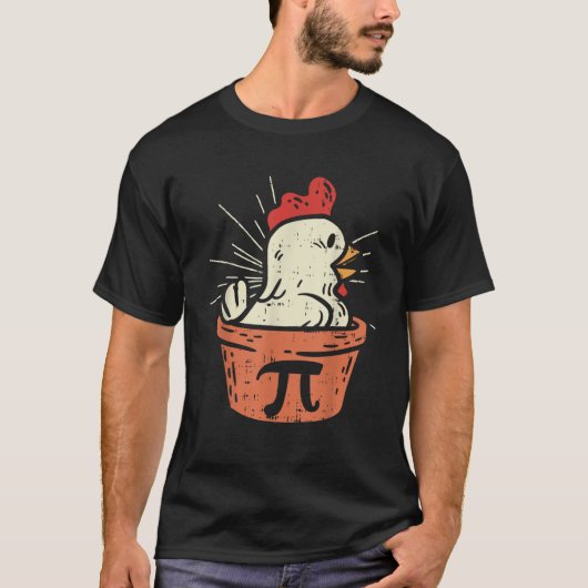Grappig Kip Pot Pi Shirt Dag Taart Wiskunde Liefhe (Voorkant)