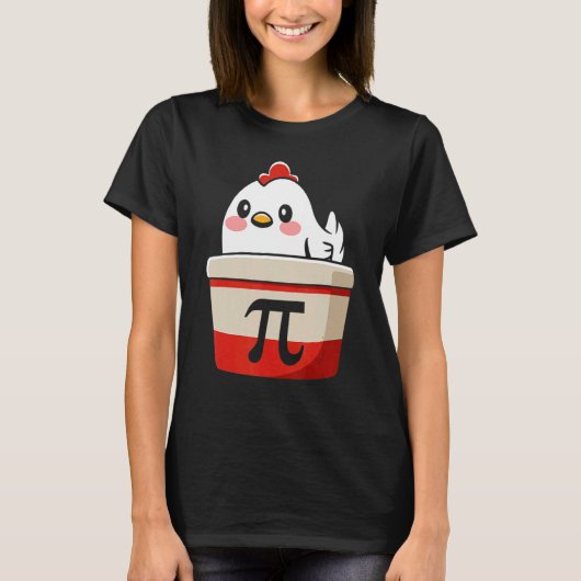 Grappig Kip Pot Pi Shirt Dag Taart Wiskunde Liefhe (Voorkant)