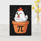 Grappig Kip Pot Pi Shirt Dag Taart Wiskunde Liefhe Kaart (Gele Bloem)