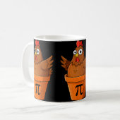 Grappig Kip Pot Pi Shirt Dag Taart Wiskunde Liefhe Koffiemok (Voorkant links)