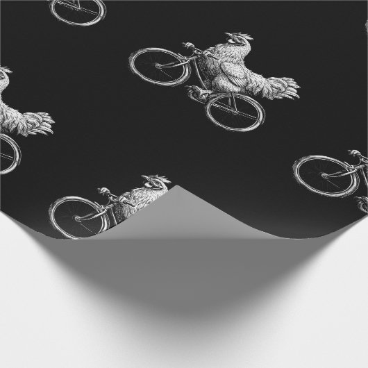 Grappig Kip Rijden Fietser Leuke Dier Liefde Cadeaupapier (Hoek)
