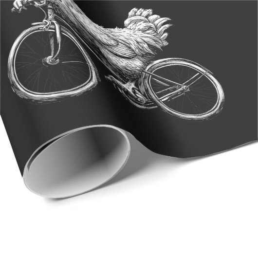 Grappig Kip Rijden Fietser Leuke Dier Liefde Cadeaupapier (Rol Hoek)