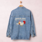 Grappig Kip Spel Kijk Niet Denim Jas Denim Jacket (Hangar)