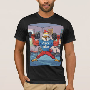 Grappig kip T-shirt voor in de sportschool met gew