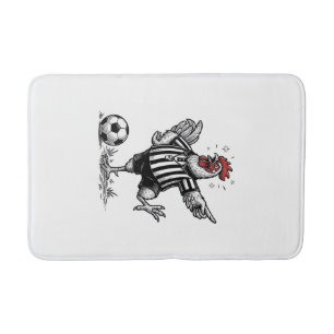 Grappig Kip Voetbal Vintage Gravure Shirt_1 Badmat