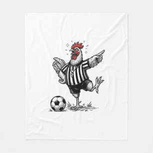 Grappig Kip Voetbal Vintage Gravure Shirt_1 Fleece Deken