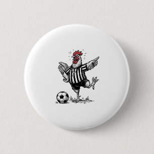Grappig Kip Voetbal Vintage Gravure Shirt_1 Ronde Button 5,7 Cm
