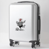 Grappig Kip Voetbal Vintage Gravure Shirt_1 Sticker (Koffer)