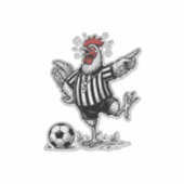 Grappig Kip Voetbal Vintage Gravure Shirt_1 Sticker (Voorkant)