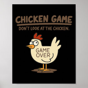 Grappig Kippen Spelletje Kijk Niet Naar De Kip Mem Poster
