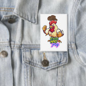 Grappig Kippen 'Sta Op en Vlieg' T-Shirt Button (Insitu)