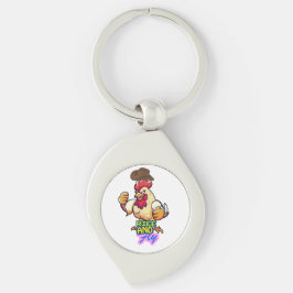 Grappig Kippen 'Sta Op en Vlieg' T-Shirt Sleutelhanger