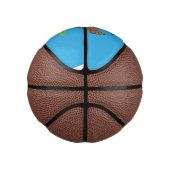 Grappig kippenbijtende witte cartoon basketbal (Rechts)