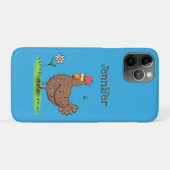 Grappig kippenbijtende witte cartoon Case-Mate iPhone case (Achterkant (horizontaal))