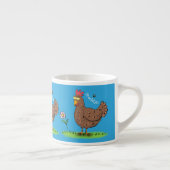 Grappig kippenbijtende witte cartoon espresso kop (Rechts)