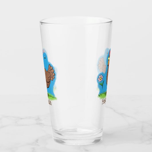 Grappig kippenbijtende witte cartoon glas (Rechts)