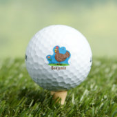Grappig kippenbijtende witte cartoon golfballen (Insitu Shirt)