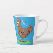 Grappig kippenbijtende witte cartoon latte mok (Rechts)