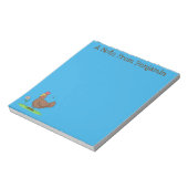 Grappig kippenbijtende witte cartoon notitieblok (Linkerzijde)