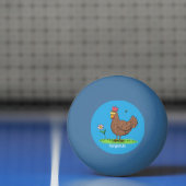 Grappig kippenbijtende witte cartoon pingpongbal (Net)